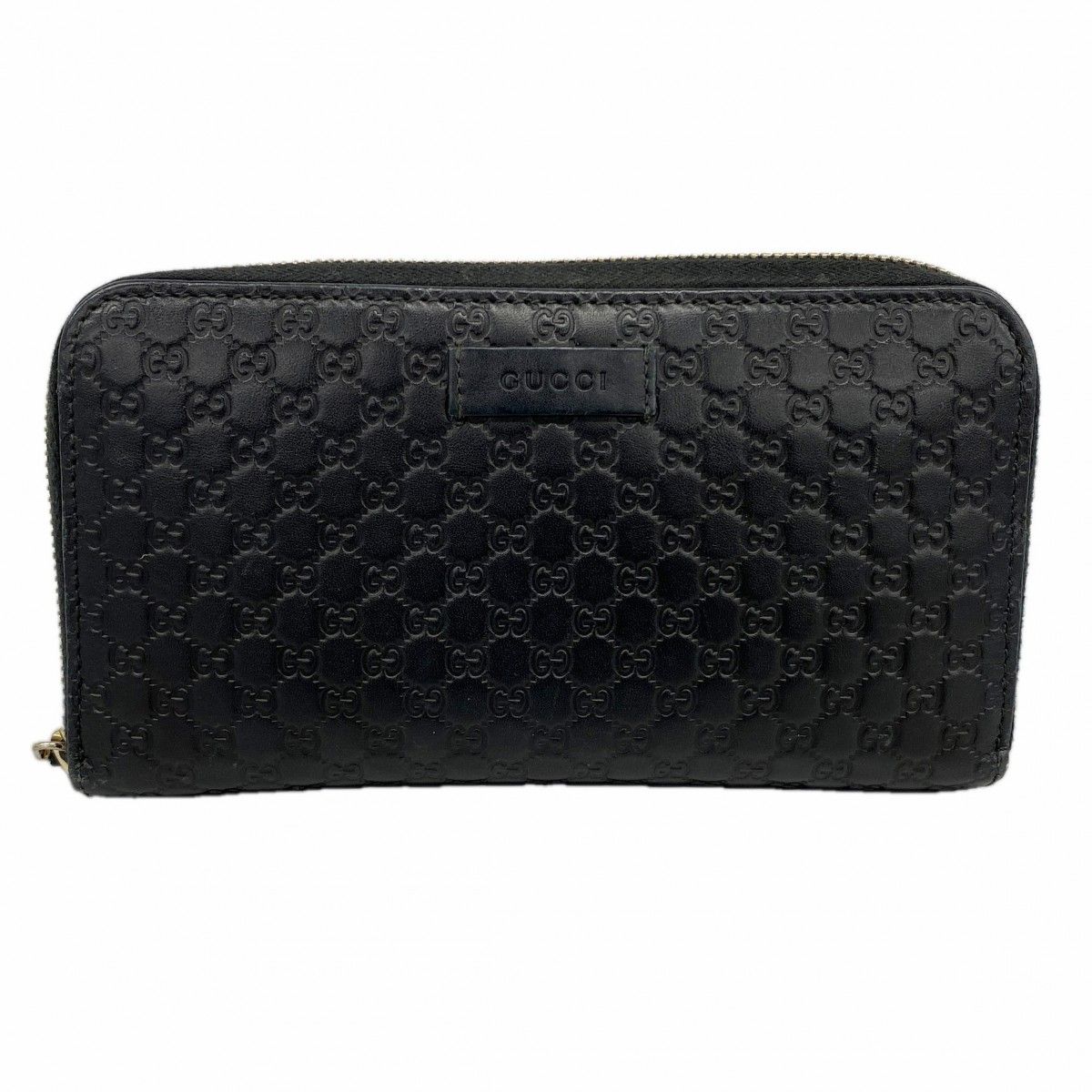 Gucci Wallet Micro Guccissima Leather Black Champagne Gold