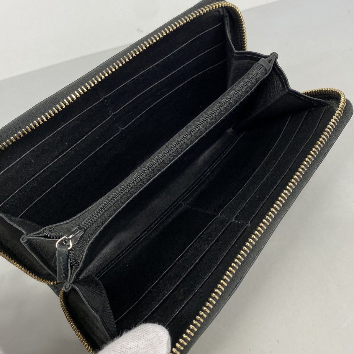 Gucci Wallet Micro Guccissima Leather Black Champagne Gold — view 3