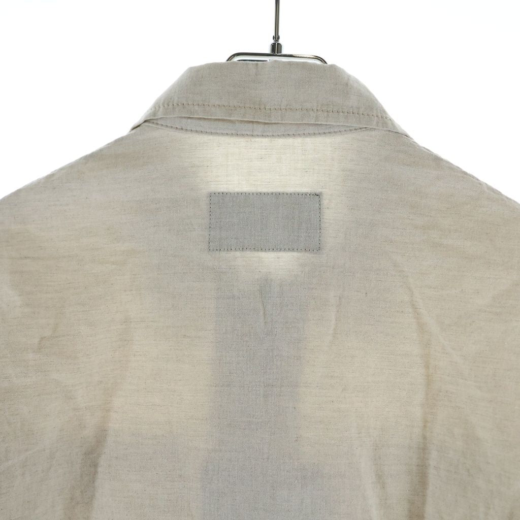 Prada Triangle Logo Plate Shirt Jacket Ivory — view 4