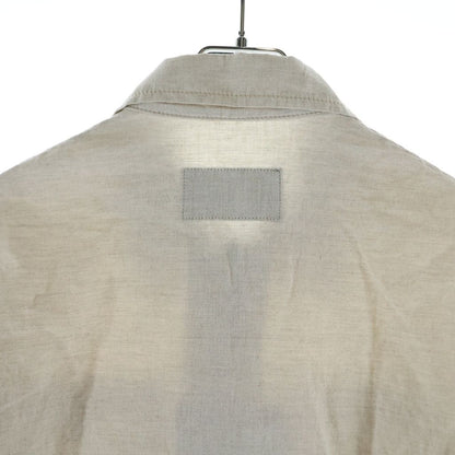 Prada Triangle Logo Plate Shirt Jacket Ivory — view 4