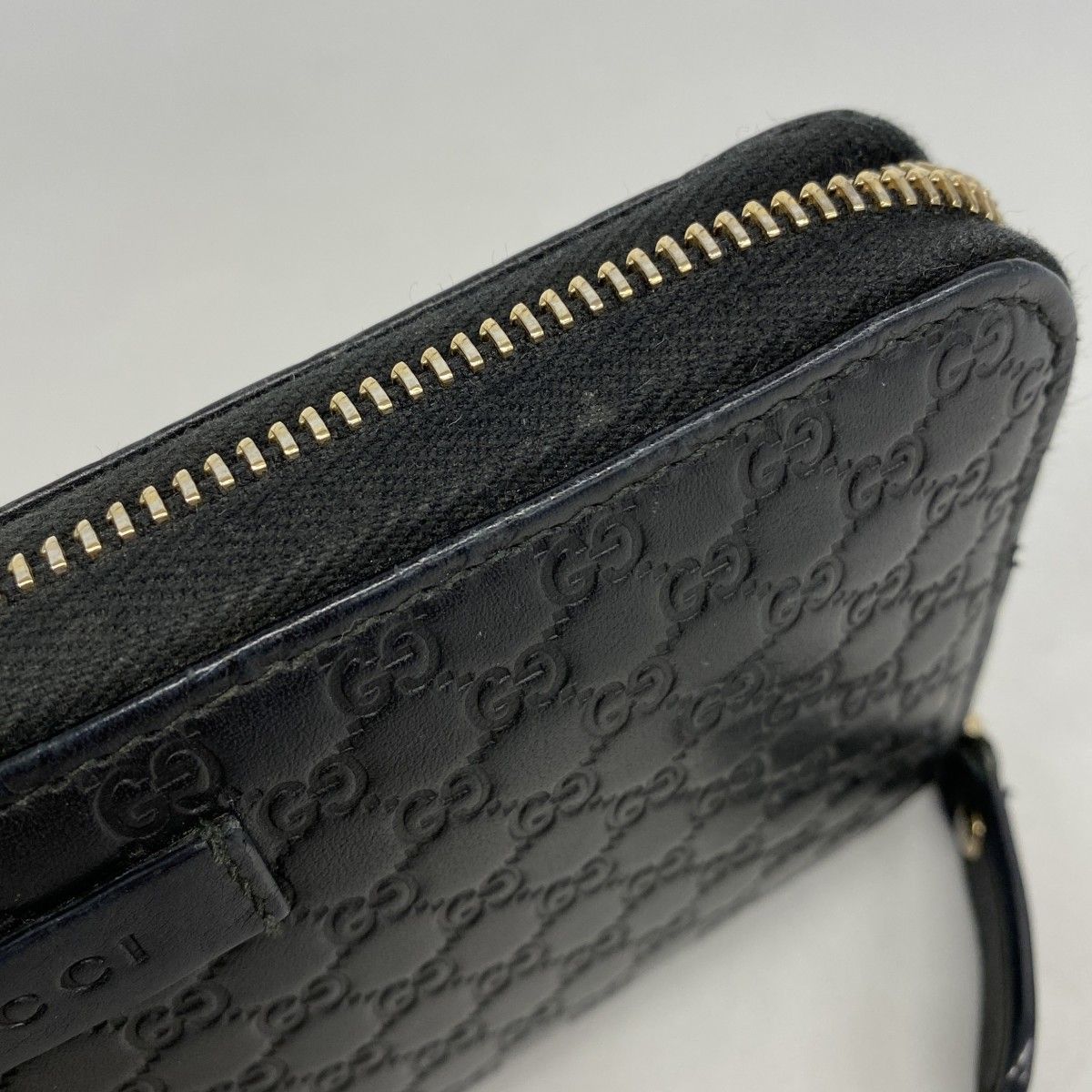 Gucci Wallet Micro Guccissima Leather Black Champagne Gold — view 8