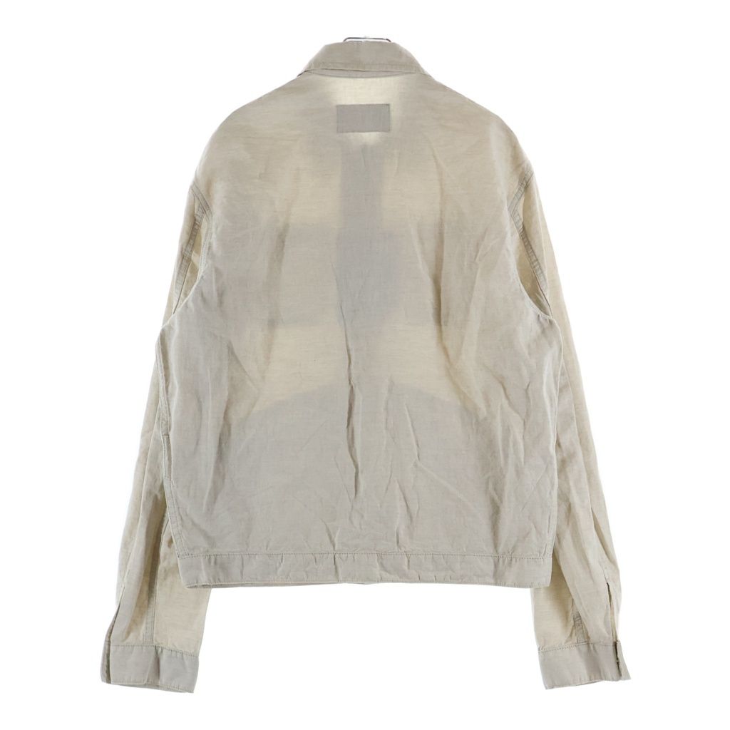Prada Triangle Logo Plate Shirt Jacket Ivory — view 2