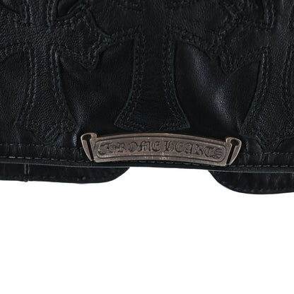 Chrome Hearts Papa Cemetery Cross Patch Leather Vest Black — view 8