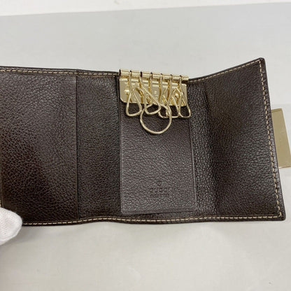 Gucci Key Case GG Canvas Beige Champagne Gold Key Holder — view 3