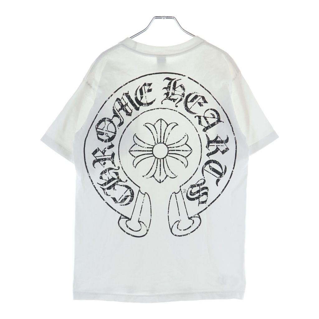 Chrome Hearts Vintage CH Plus Double Sided Print Short Sleeve Crew Neck White