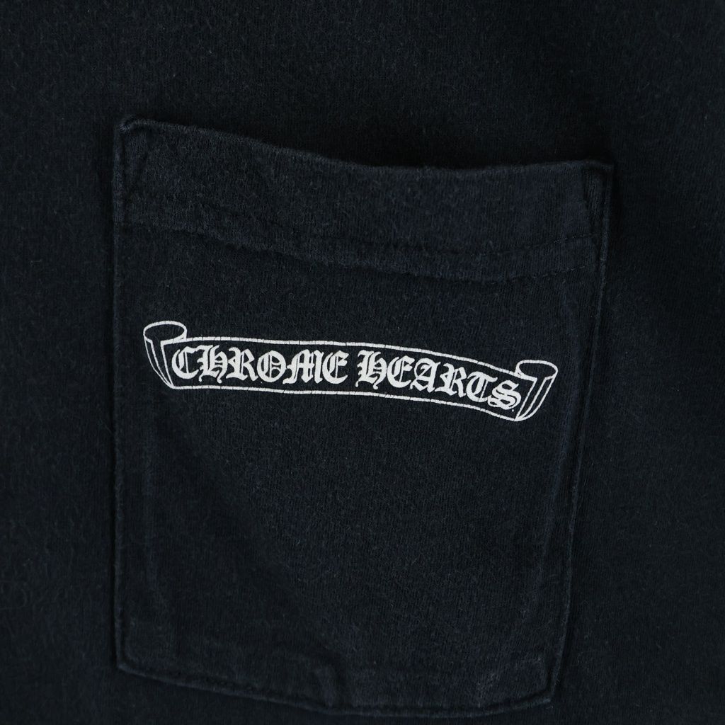 Chrome Hearts Back Cemetery Scroll Print Short Sleeve Pocket T-Shirt Black — view 5