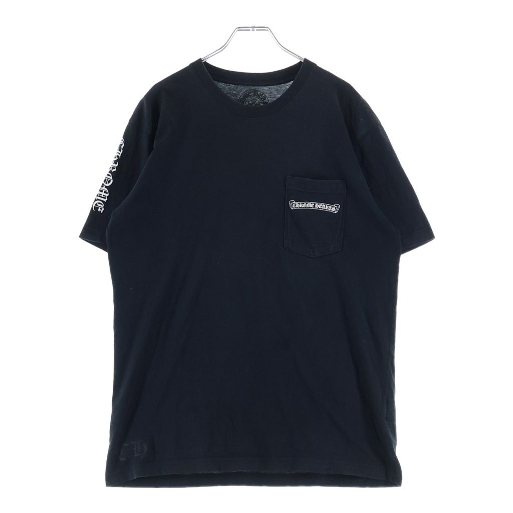 Chrome Hearts Back Cemetery Scroll Print Short Sleeve Pocket T-Shirt Black