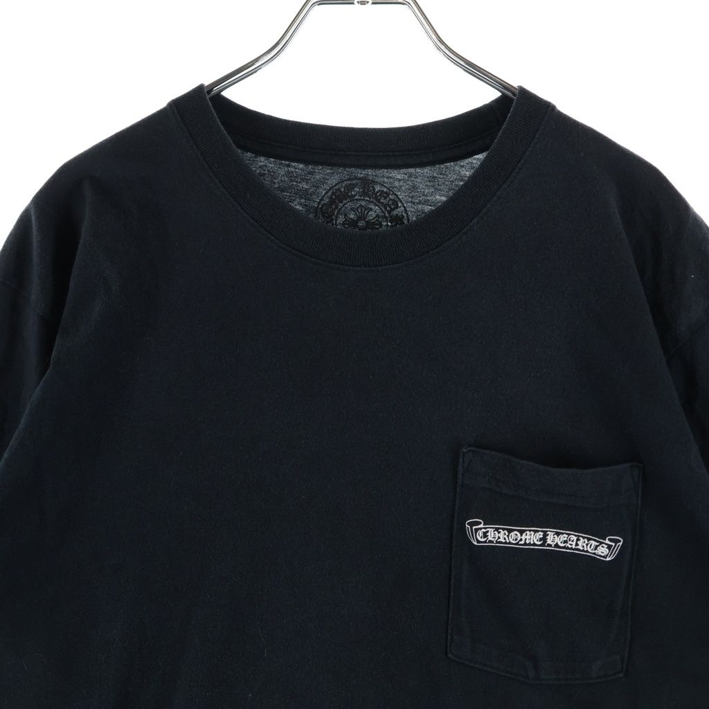 Chrome Hearts Back Cemetery Scroll Print Short Sleeve Pocket T-Shirt Black — view 3