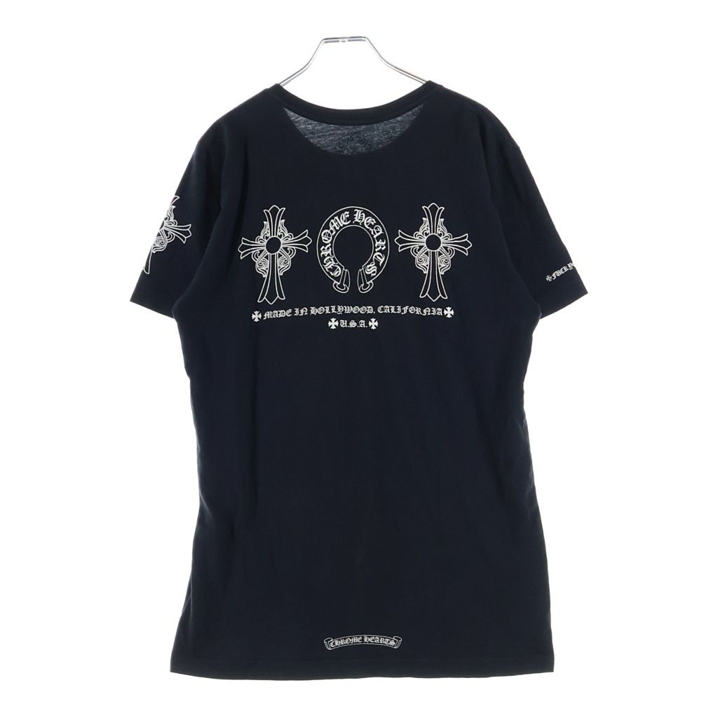 Chrome Hearts Back 3 Motif Horse Shoe Short Sleeve T-Shirt Black