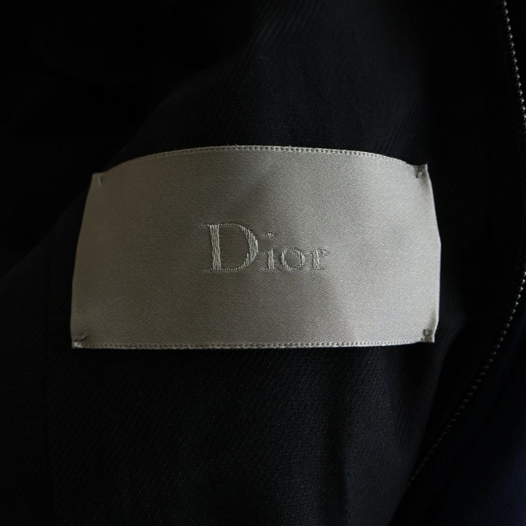 Dior Stand Collar Zip Up Satin Coat Navy — view 7