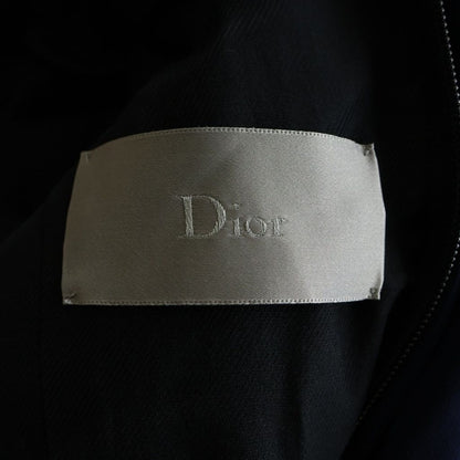 Dior Stand Collar Zip Up Satin Coat Navy — view 7