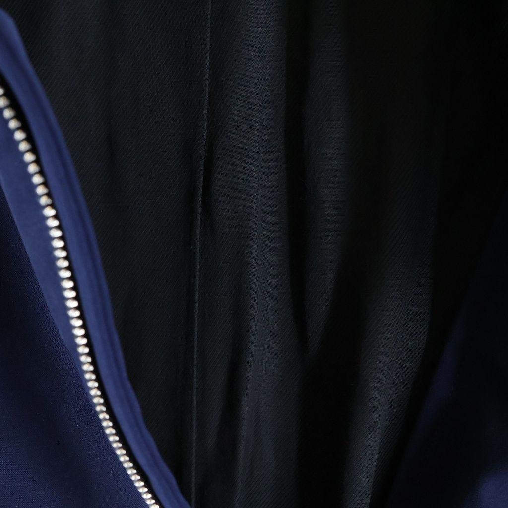 Dior Stand Collar Zip Up Satin Coat Navy — view 6