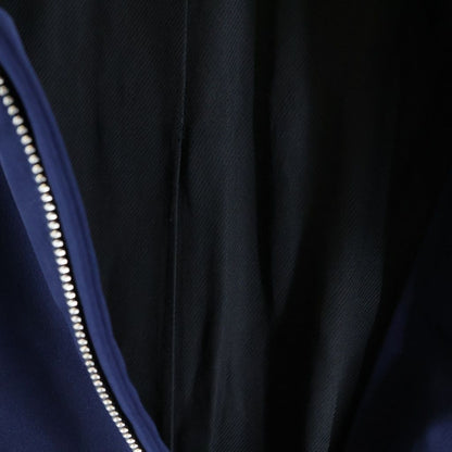Dior Stand Collar Zip Up Satin Coat Navy — view 6