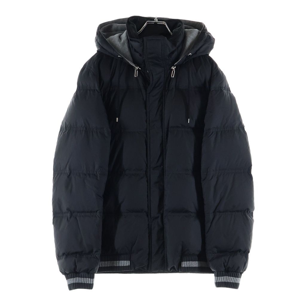 Dior Bee Embroidery Cotton Switchable Hooded Down Jacket Black