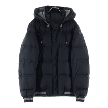 Dior Bee Embroidery Cotton Switchable Hooded Down Jacket Black