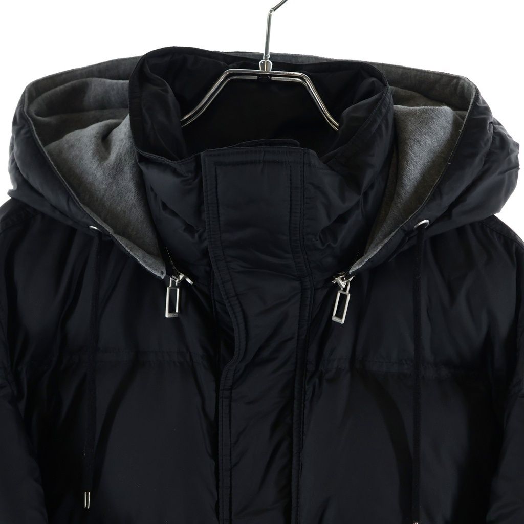 Dior Bee Embroidery Cotton Switchable Hooded Down Jacket Black — view 3