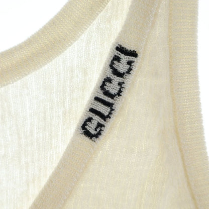Gucci Fine Rib Cashmere Camisole Tank Top Ivory Green — view 5