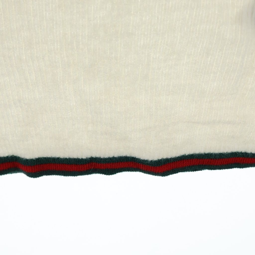 Gucci Fine Rib Cashmere Camisole Tank Top Ivory Green — view 6