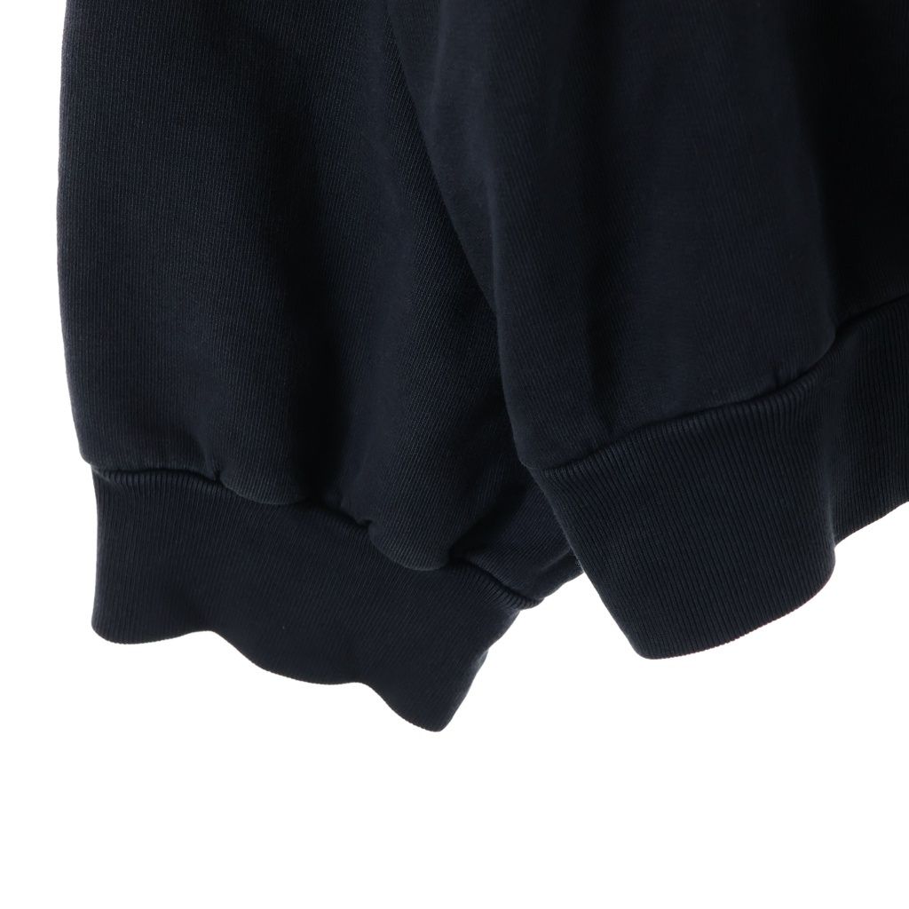 Balenciaga Hoodie Logo Embroidery Pullover Black — view 5