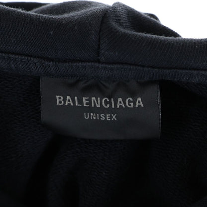 Balenciaga Hoodie Logo Embroidery Pullover Black — view 6
