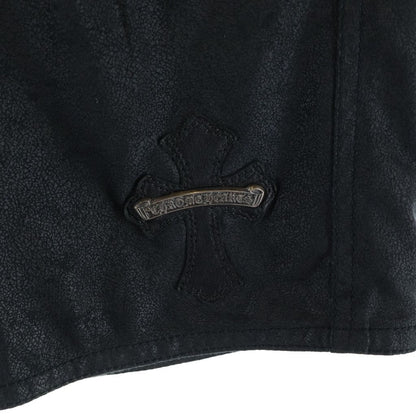 Chrome Hearts Lambskin Shorts Black with Cross Patch — view 6