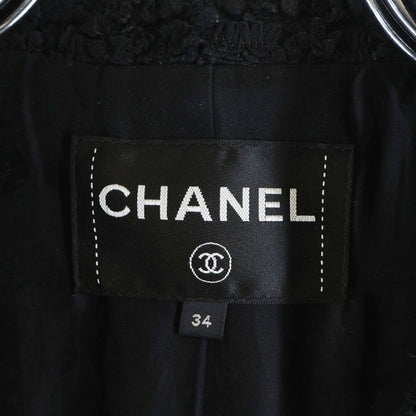 Chanel Coco Button Tweed Jacket Black Wool — view 6
