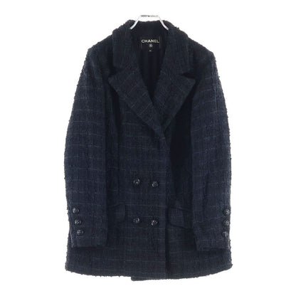 Chanel Coco Button Tweed Jacket Black Wool