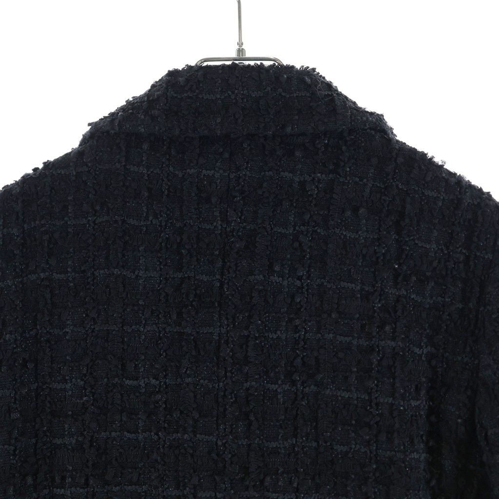 Chanel Coco Button Tweed Jacket Black Wool — view 4