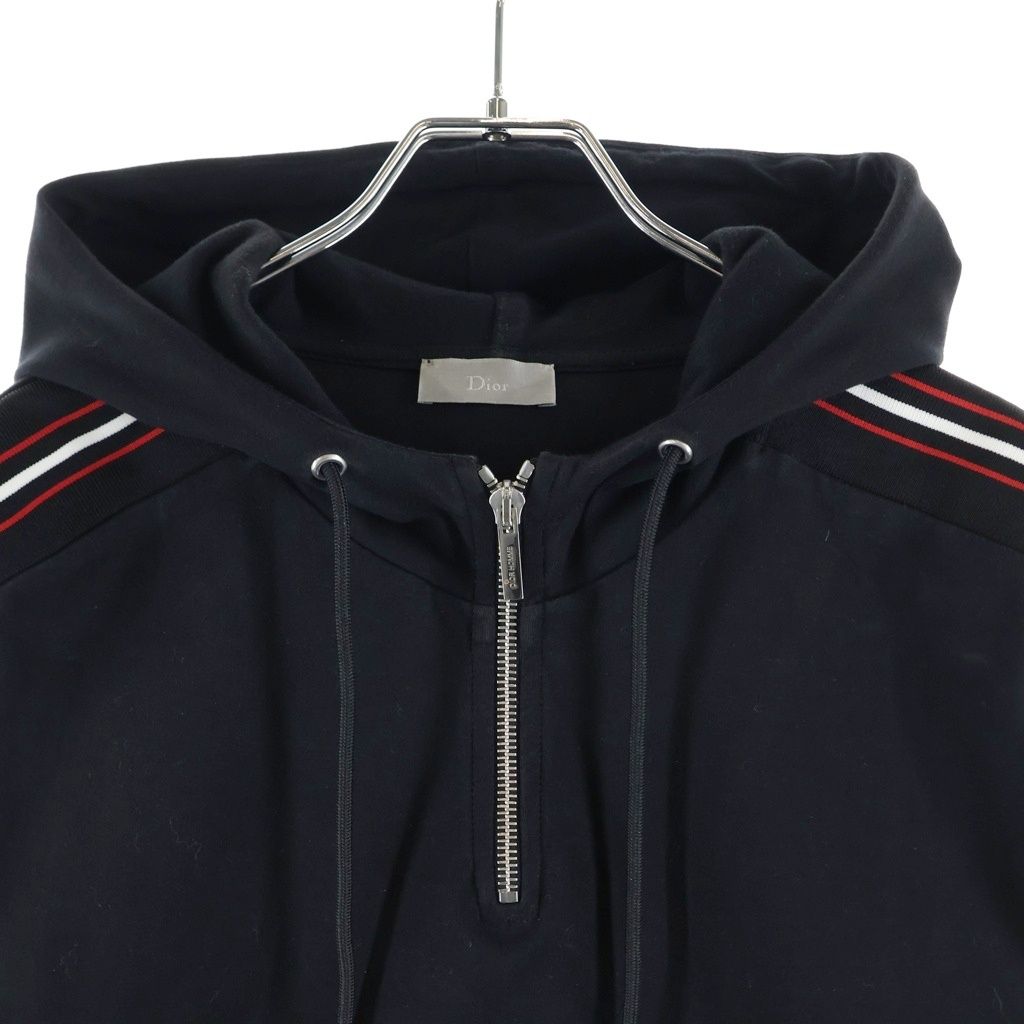 Dior Homme Half Zip Dead Side Line Sleeveless Hoodie Black — view 3
