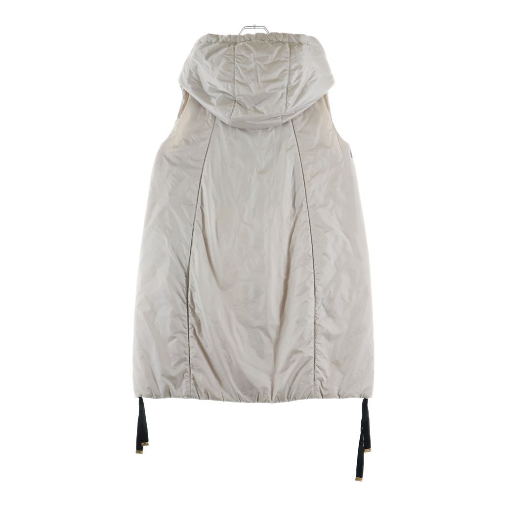 Max Mara the Cube Gilet Hooded Zip Up Jacket Vest Ivory — view 2