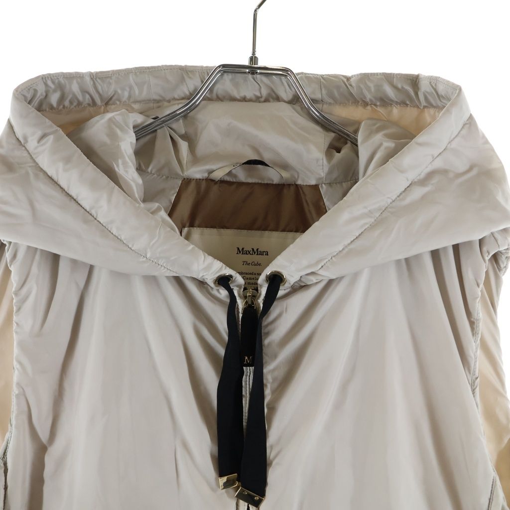 Max Mara the Cube Gilet Hooded Zip Up Jacket Vest Ivory — view 3