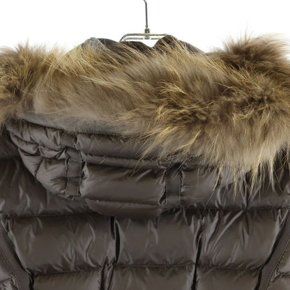 Moncler Hermifur Long Down Jacket Beige — view 4