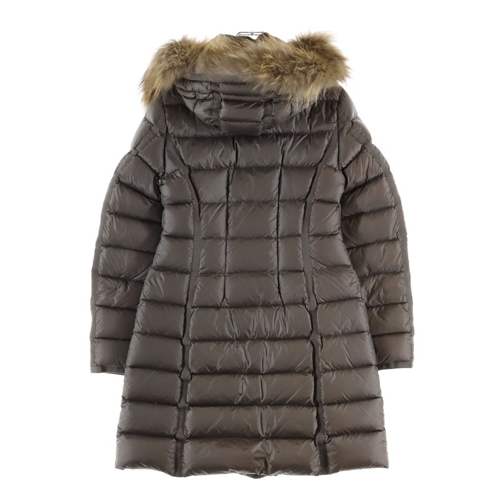 Moncler Hermifur Long Down Jacket Beige — view 2
