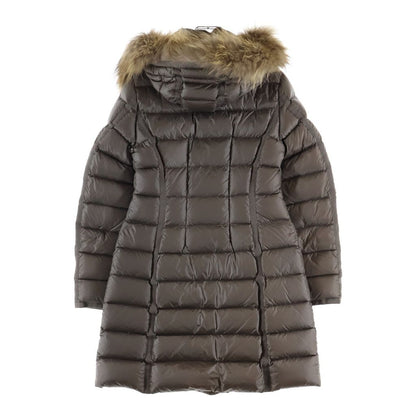 Moncler Hermifur Long Down Jacket Beige — view 2
