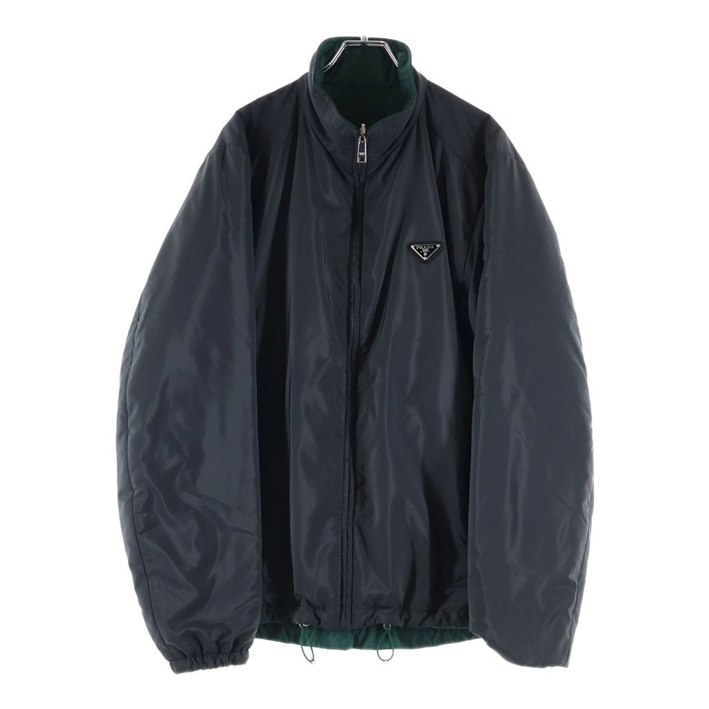 Prada Re-Nylon Reversible Zip Up Jacket Black Green