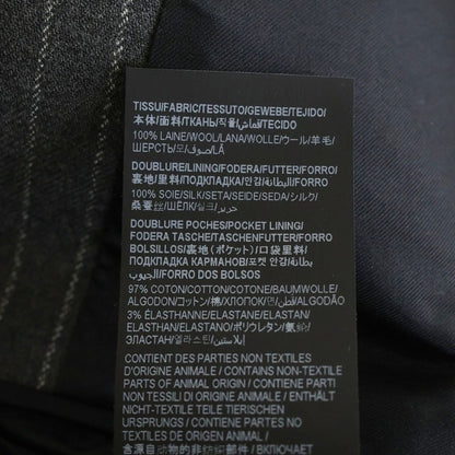 Saint Laurent Paris Striped Pattern Double Breasted Wool Tailored Jacket Gray — view 7