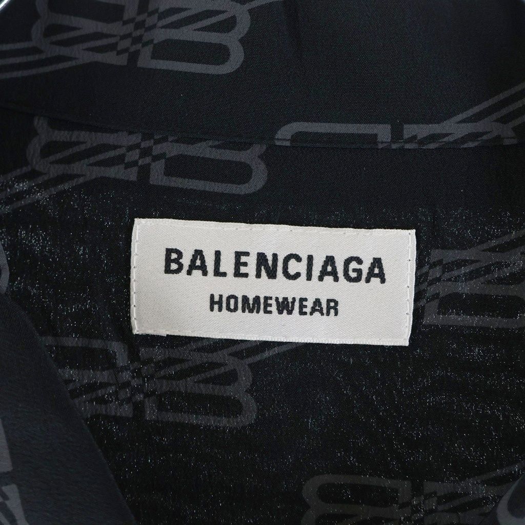 Balenciaga Logo Monogram Long Sleeve Shirt Black — view 6