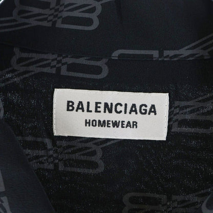 Balenciaga Logo Monogram Long Sleeve Shirt Black — view 6