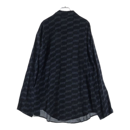 Balenciaga Logo Monogram Long Sleeve Shirt Black — view 2