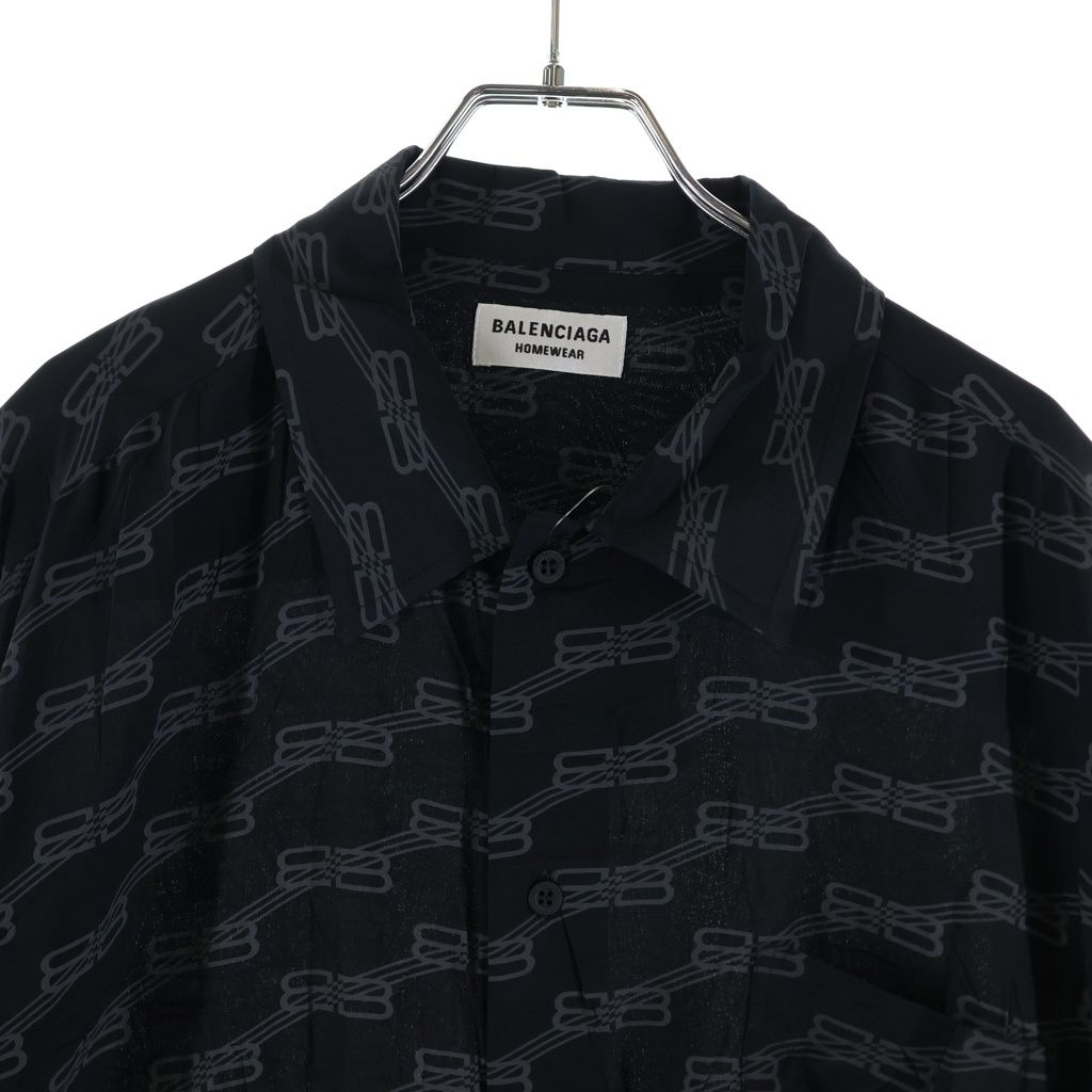 Balenciaga Logo Monogram Long Sleeve Shirt Black — view 3