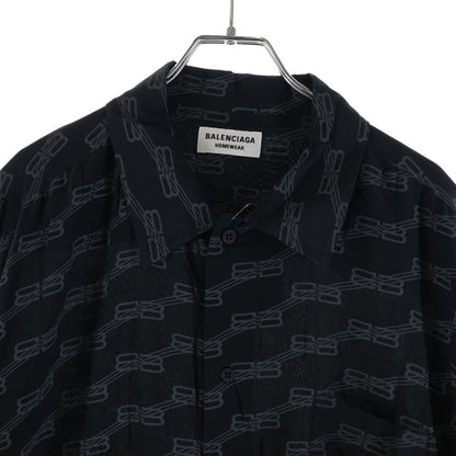 Balenciaga Logo Monogram Long Sleeve Shirt Black — view 3