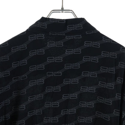 Balenciaga Logo Monogram Long Sleeve Shirt Black — view 4