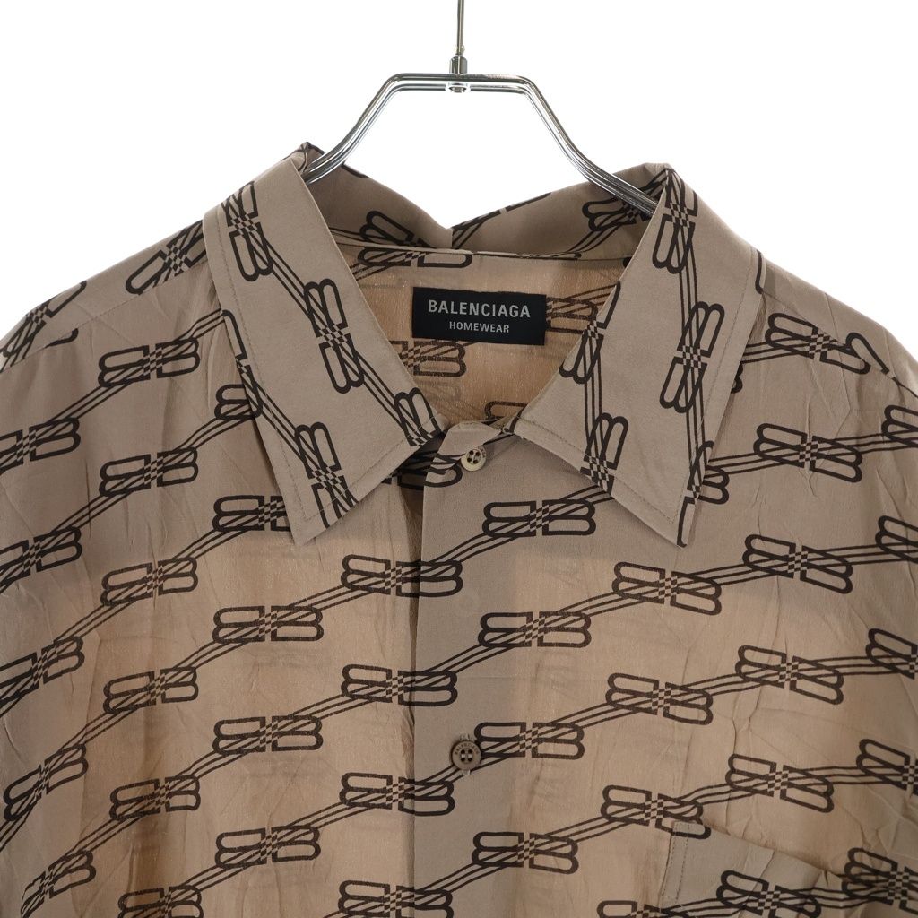 Balenciaga Logo Monogram Long Sleeve Shirt Beige — view 3