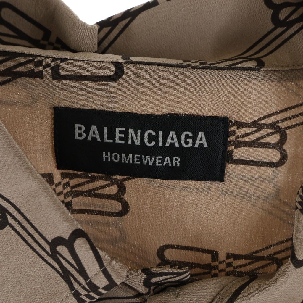 Balenciaga Logo Monogram Long Sleeve Shirt Beige — view 6