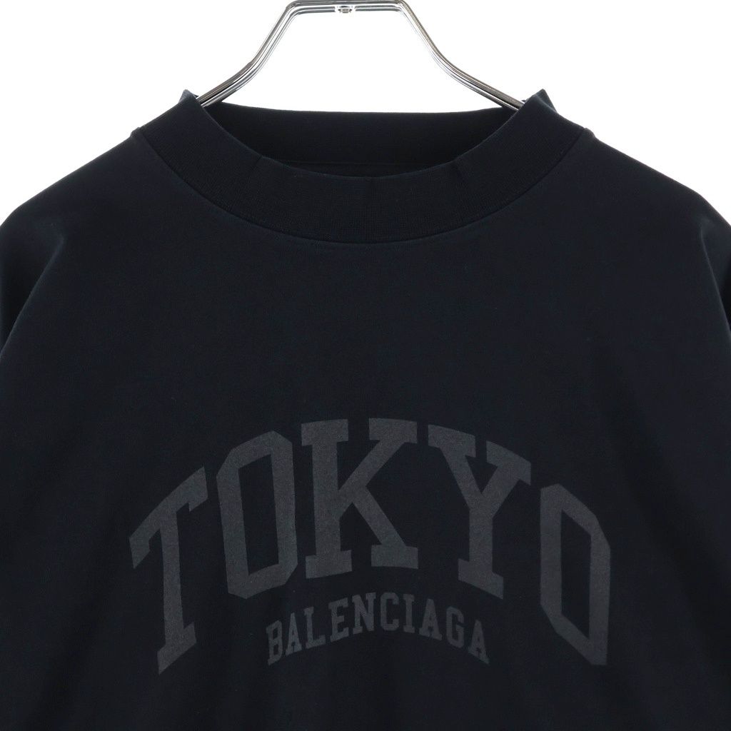 Balenciaga Tokyo Print Oversize Long Sleeve T-Shirt Black — view 3