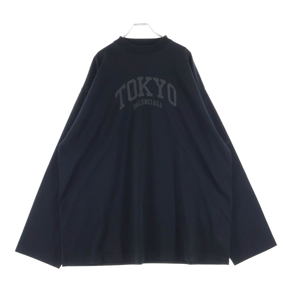 Balenciaga Tokyo Print Oversize Long Sleeve T-Shirt Black