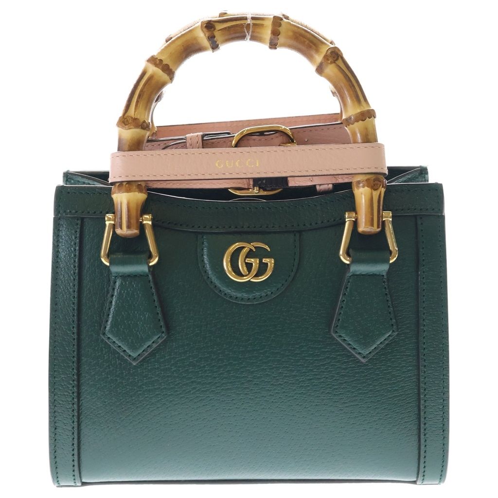 Gucci Diana Mini Tote Mini Bamboo Handle Shoulder Bag Green