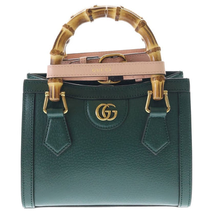 Gucci Diana Mini Tote Mini Bamboo Handle Shoulder Bag Green