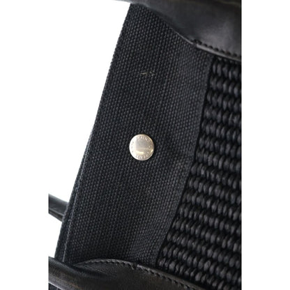 Saint Laurent Paris Raffia Maxi Rive Gauche Shopper Tote Canvas Black — view 6