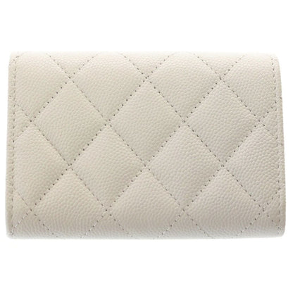 Chanel CC Logo Quilted Small Flap Compact Wallet Trifold White Pink Seal — view 2